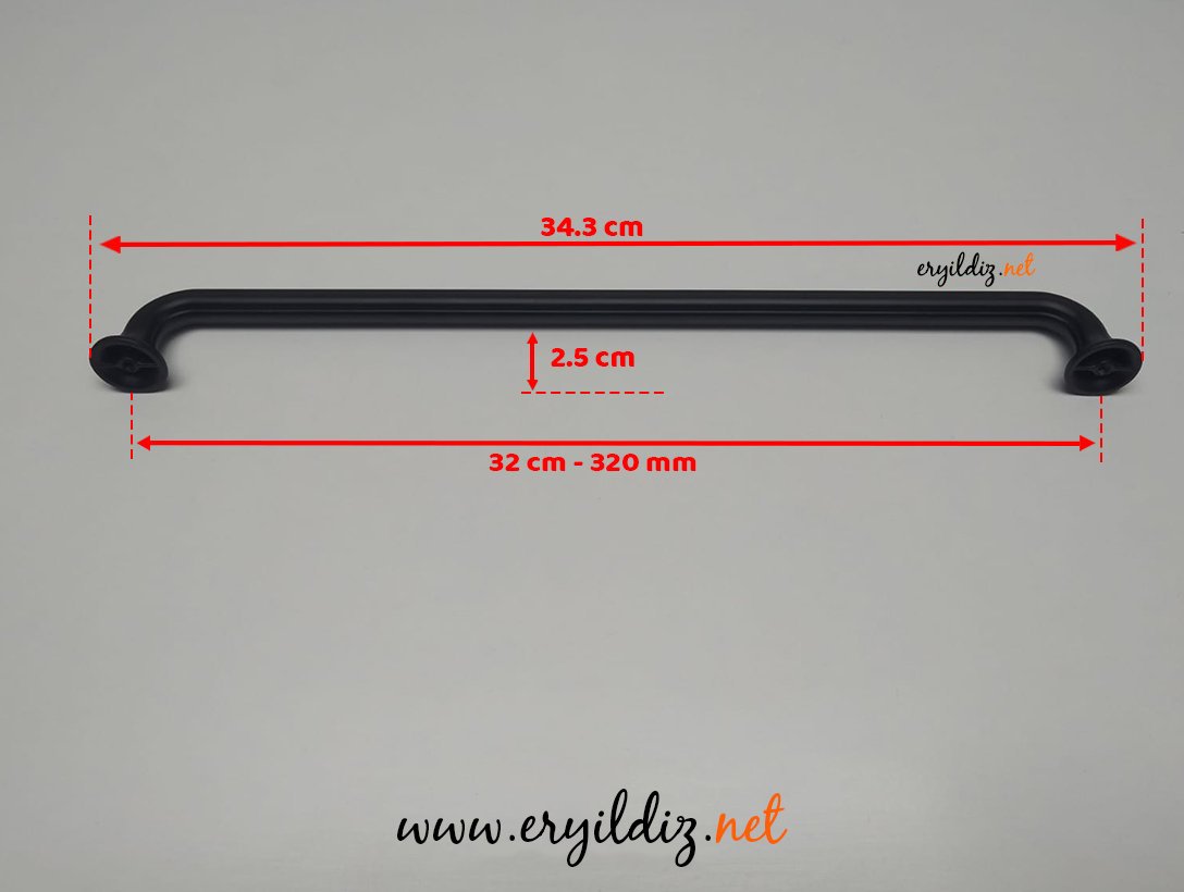 Doğanlar Z.315 Zamak Mobilya Kulp Mat Siyah - 320 mm Eryıldız Hırdavat