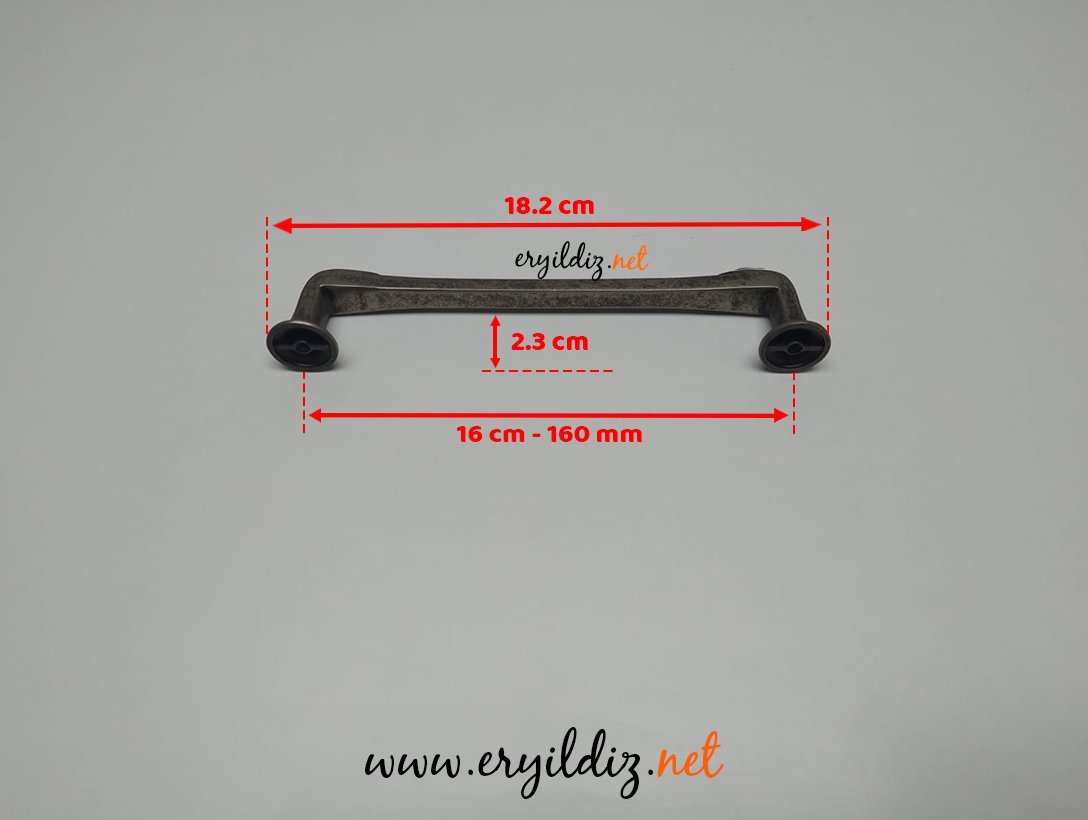 Doğanlar Z.316 Zamak Mobilya Kulp Antik Gümüş - 160 mm Eryıldız Hırdavat