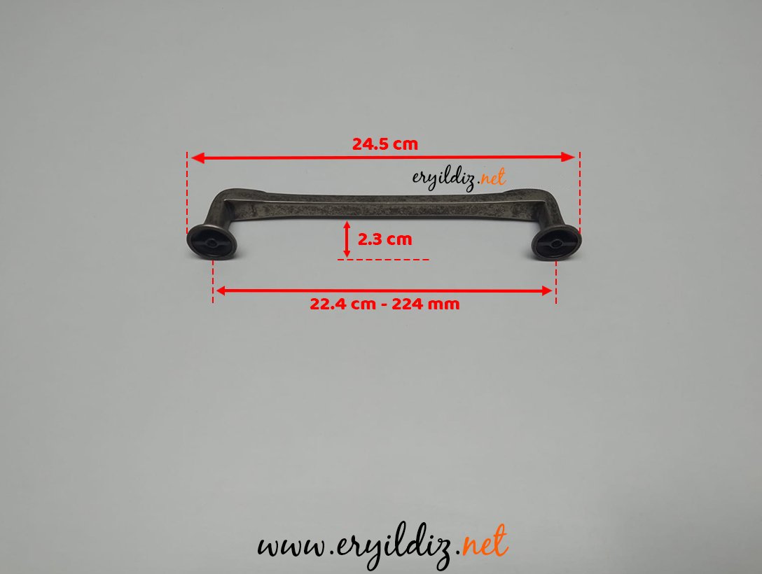 Doğanlar Z.316 Zamak Mobilya Kulp Antik Gümüş - 224 mm Eryıldız Hırdavat