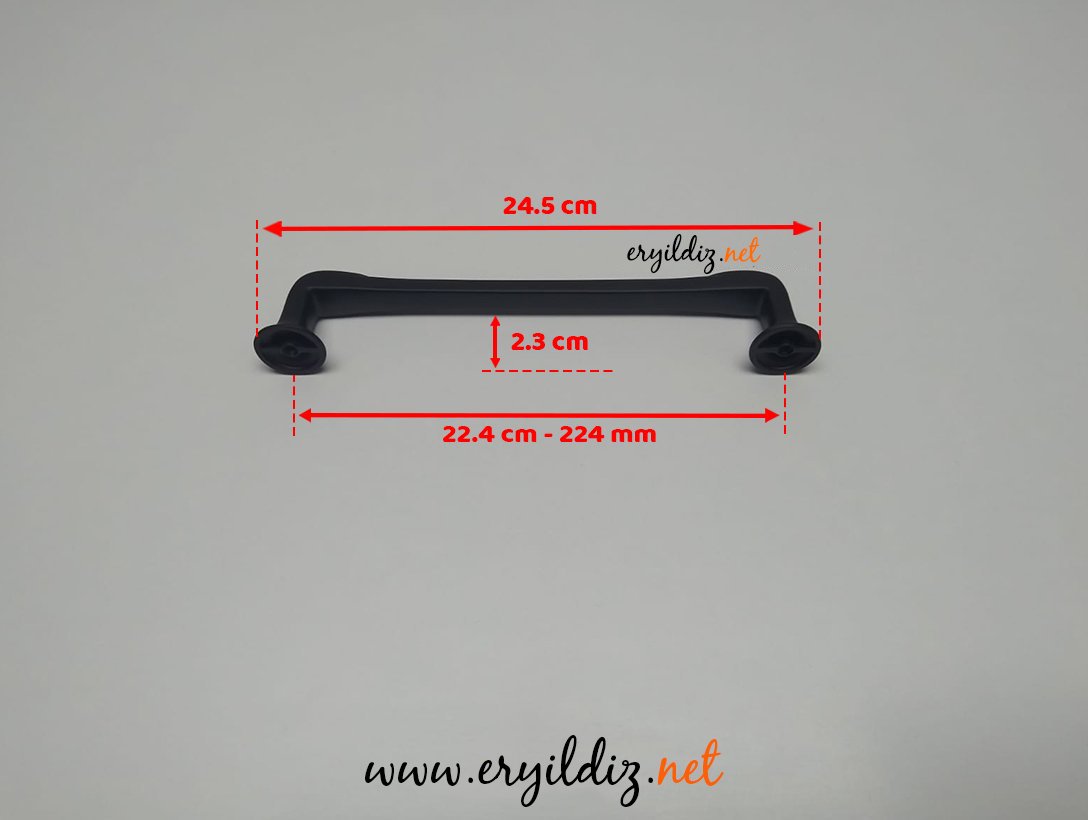 Doğanlar Z.316 Zamak Mobilya Kulp Mat Siyah - 224 mm Eryıldız Hırdavat