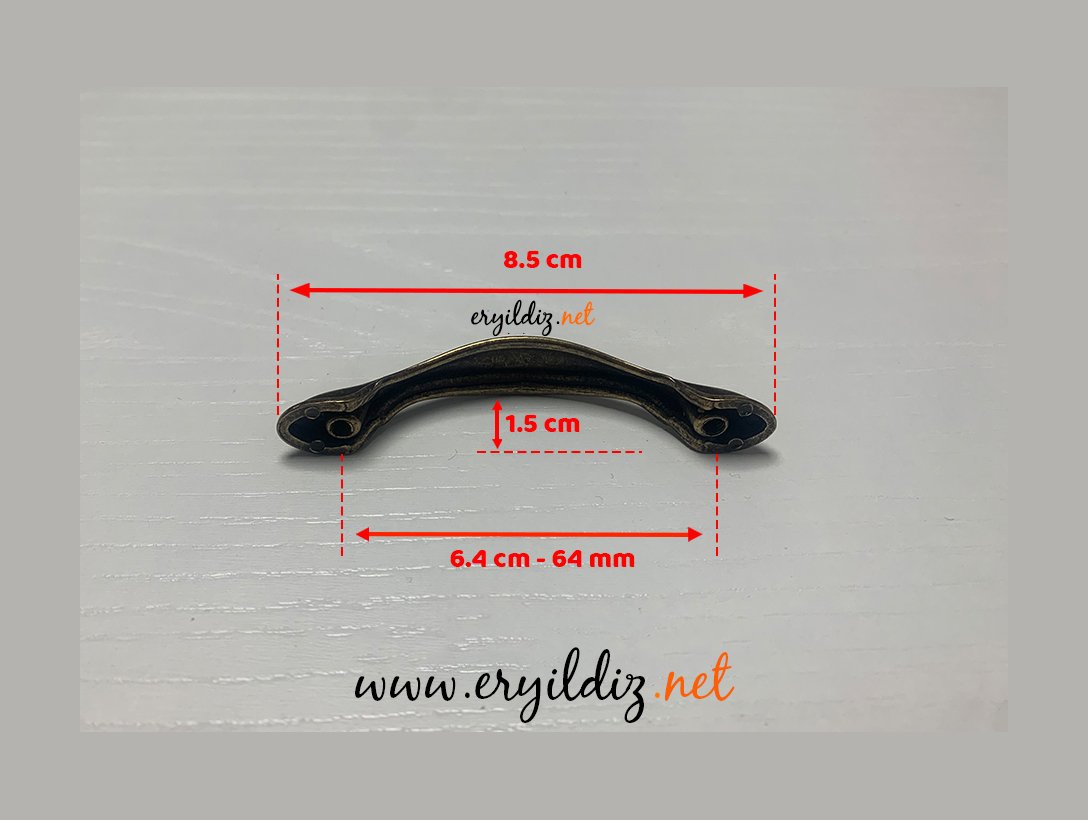 Emaks Dalgalı Antik Sarı Mobilya Kulp 64 mm Eryıldız Hırdavat