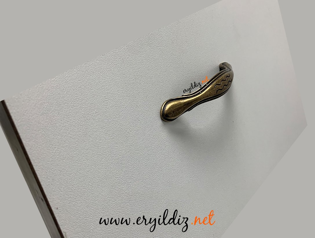 Emaks Dalgalı Antik Sarı Mobilya Kulp 64 mm Eryıldız Hırdavat