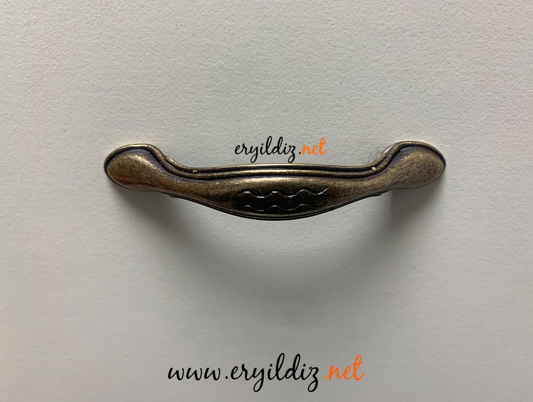 Emaks Dalgalı Antik Sarı Mobilya Kulp 64 mm Eryıldız Hırdavat