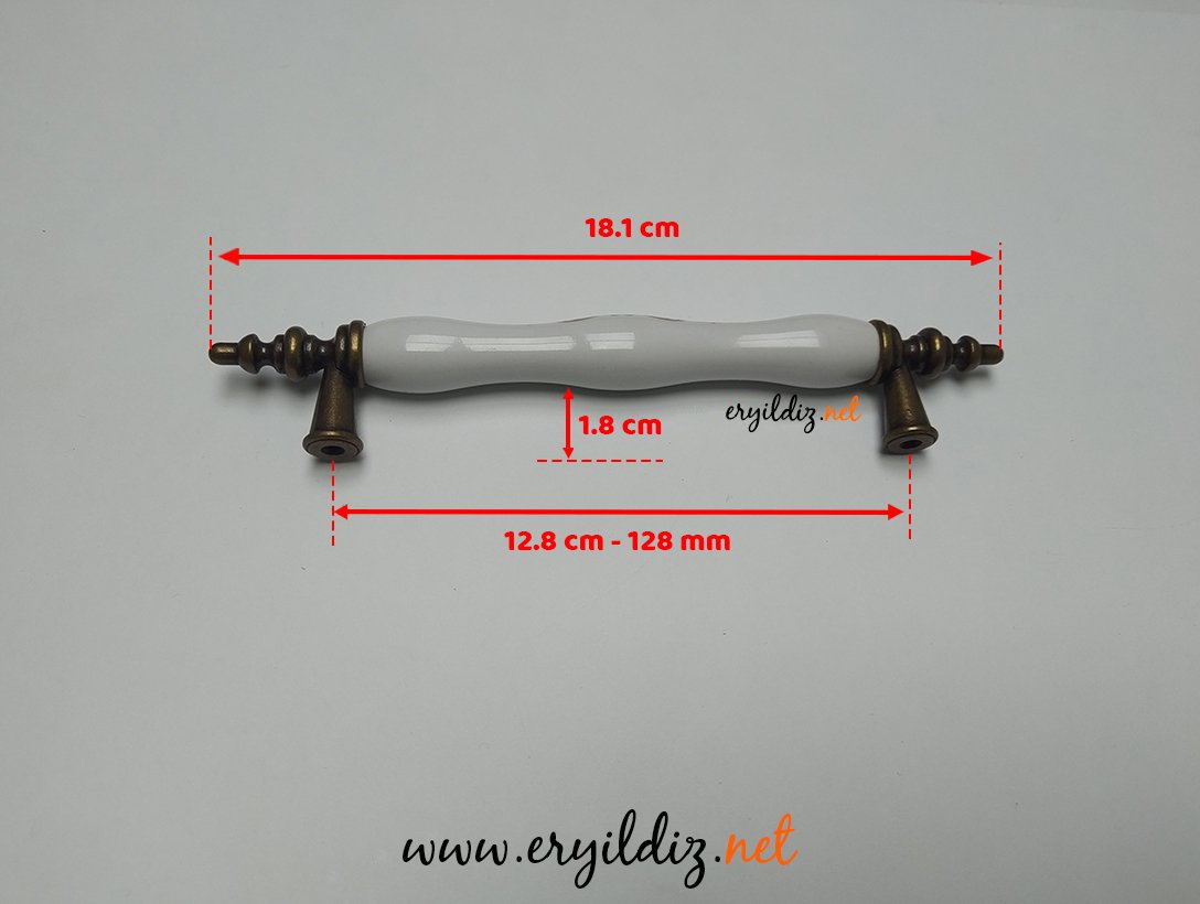 Esal Bozburun K-21A Mobilya Kulp Antik Sarı 128 mm  Eryıldız Hırdavat