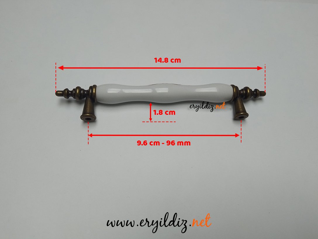 Esal Bozburun K-21A Mobilya Kulp Antik Sarı 96 mm Eryıldız Hırdavat