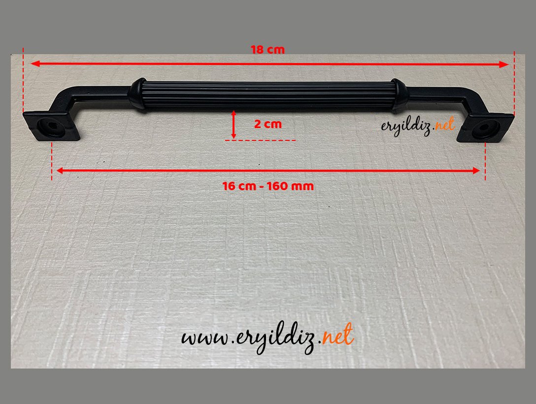 Hisar Zamak Mobilya Kulp Siyah - 160 mm Eryıldız Hırdavat 