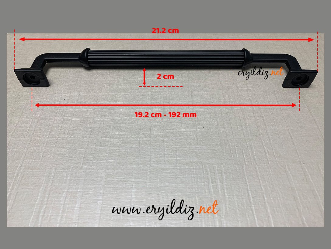 Hisar Zamak Mobilya Kulp Siyah - 192 mm Eryıldız Hırdavat 