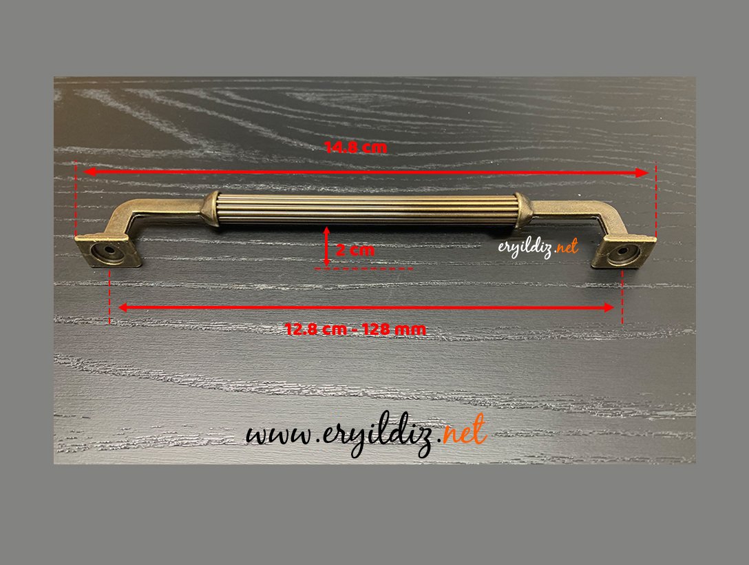 Hisar Zamak Mobilya Kulp Antik - 128 mm Eryıldız Hırdavat 