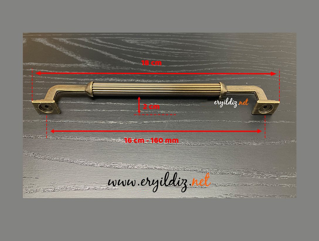 Hisar Zamak Mobilya Kulp Antik - 160 mm Eryıldız Hırdavat