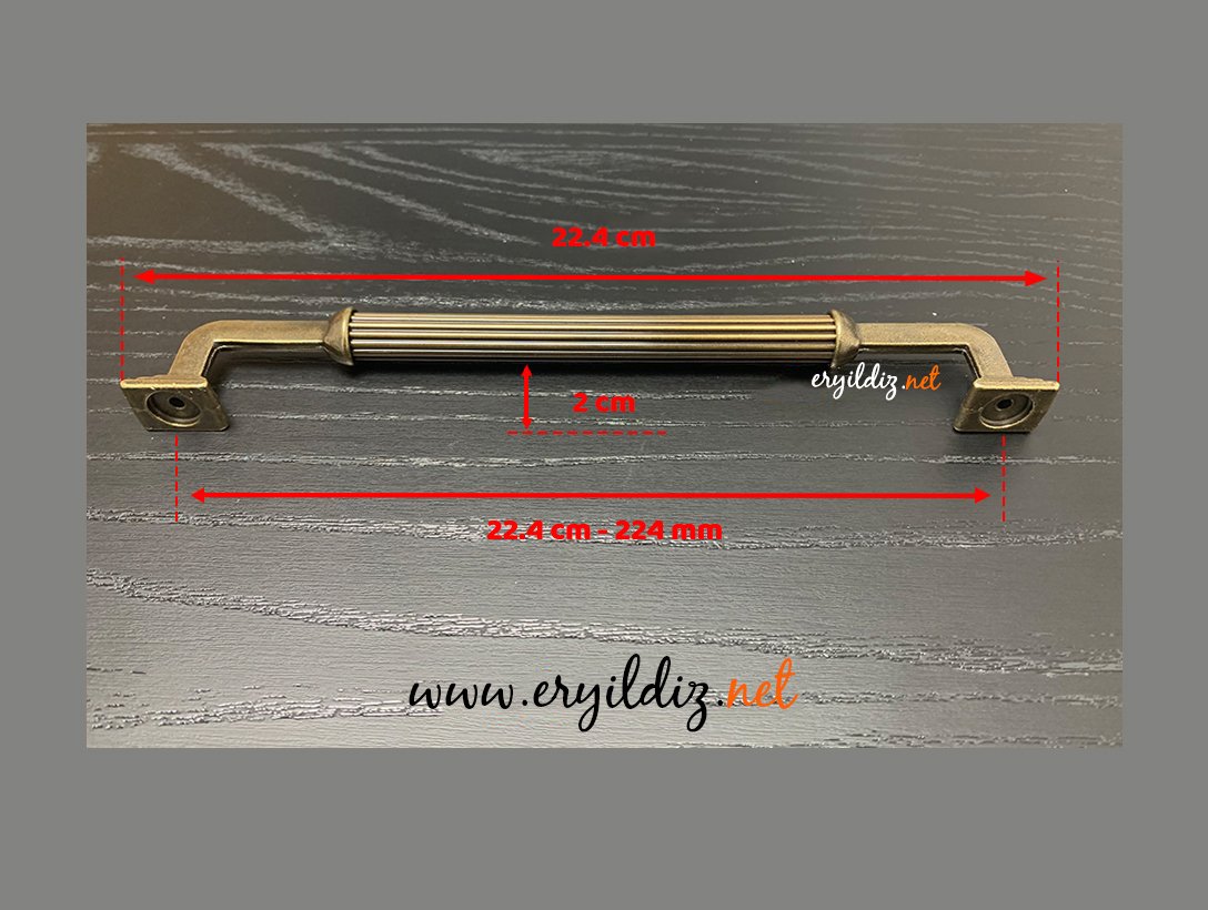 Hisar Zamak Mobilya Kulp Antik - 224 mm Eryıldız Hırdavat 