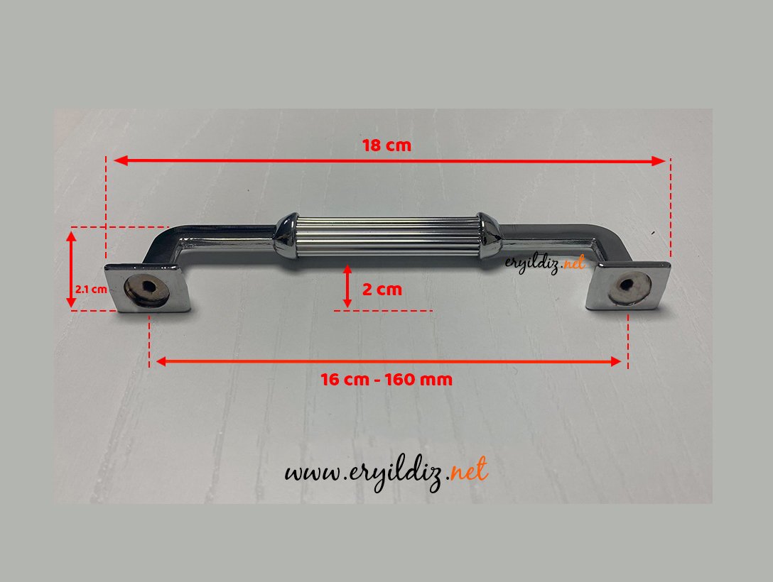 Hisar Zamak Mobilya Kulp Krom 160 mm Eryıldız Hırdavat