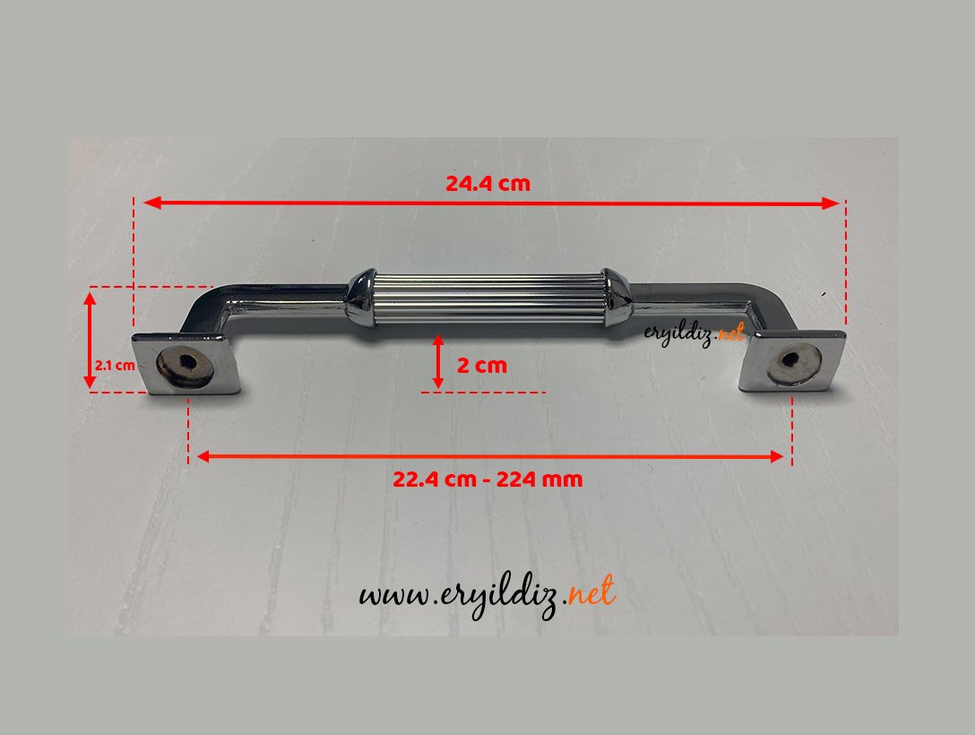 Hisar Zamak Mobilya Kulp Krom 224 mm Eryıldız Hırdavat
