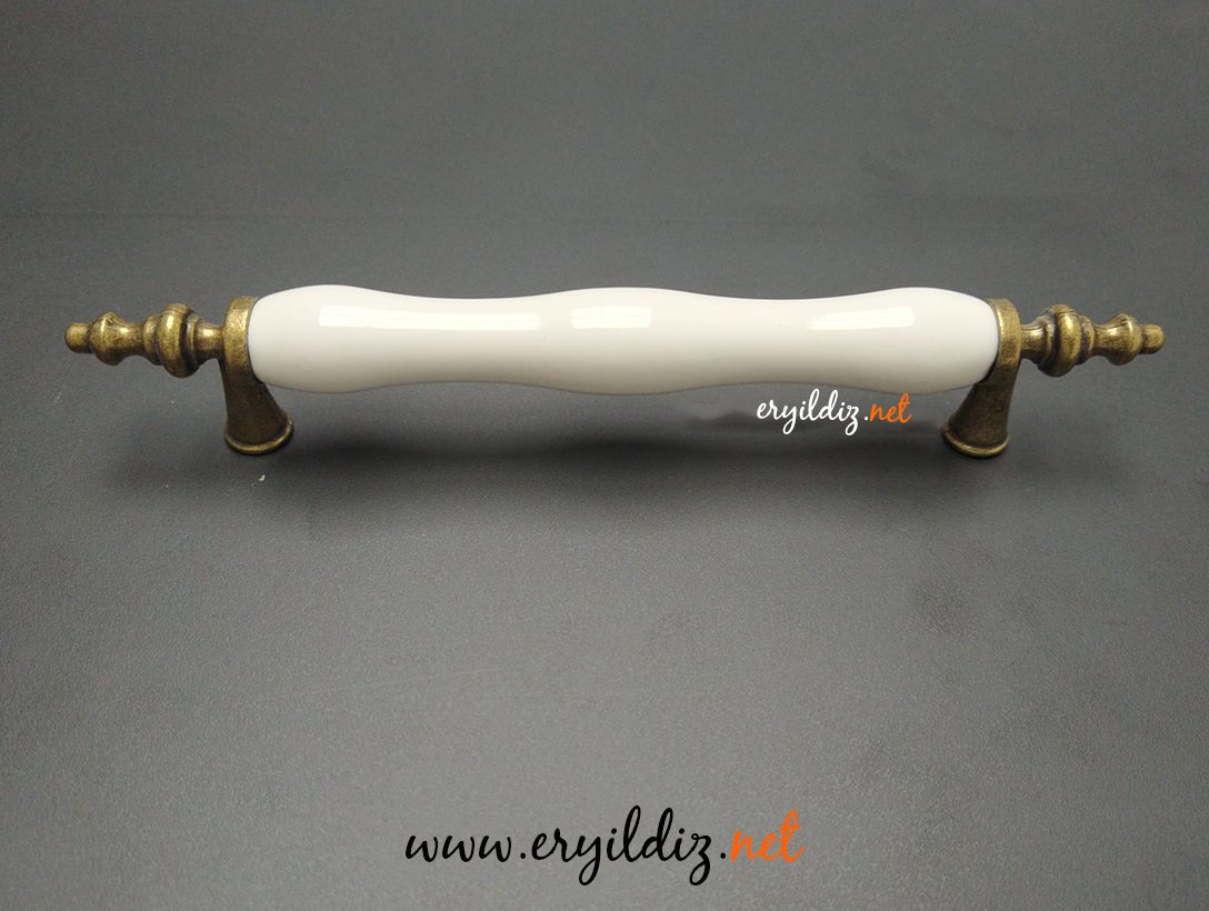 Lider Menekşe Düz Porselen Kulp Antik Sarı - 128 mm Eryıldız Hırdavat