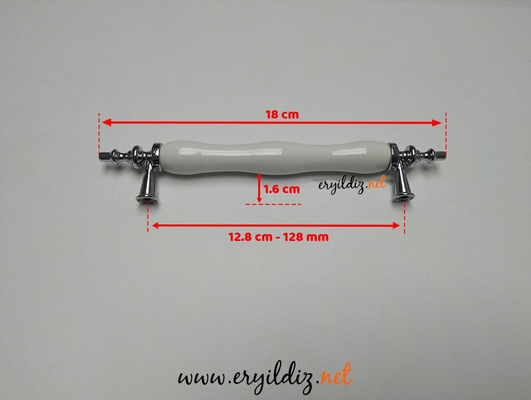 Lider Menekşe Düz Porselen Kulp Krom -128  mm Eryıldız Hırdavat
