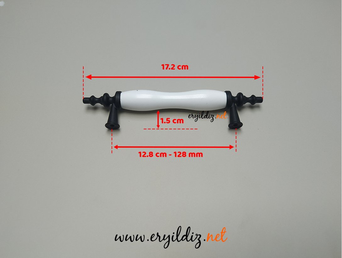 Lider Osmanlı Desen Matsiyah Polimer Kulp 128 mm Eryıldız Hırdavat 