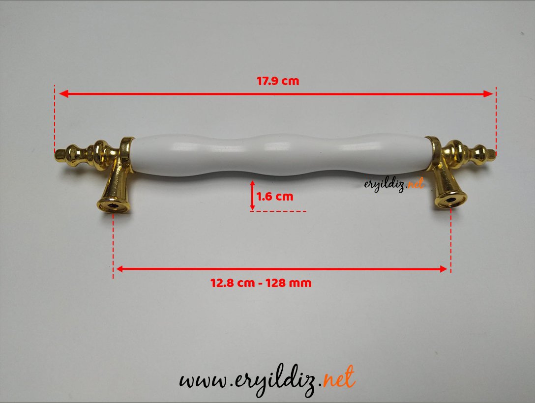 Lider Topkapı Altın Polimer Mobilya Kulp 128 mm Eryıldız Hırdavat 