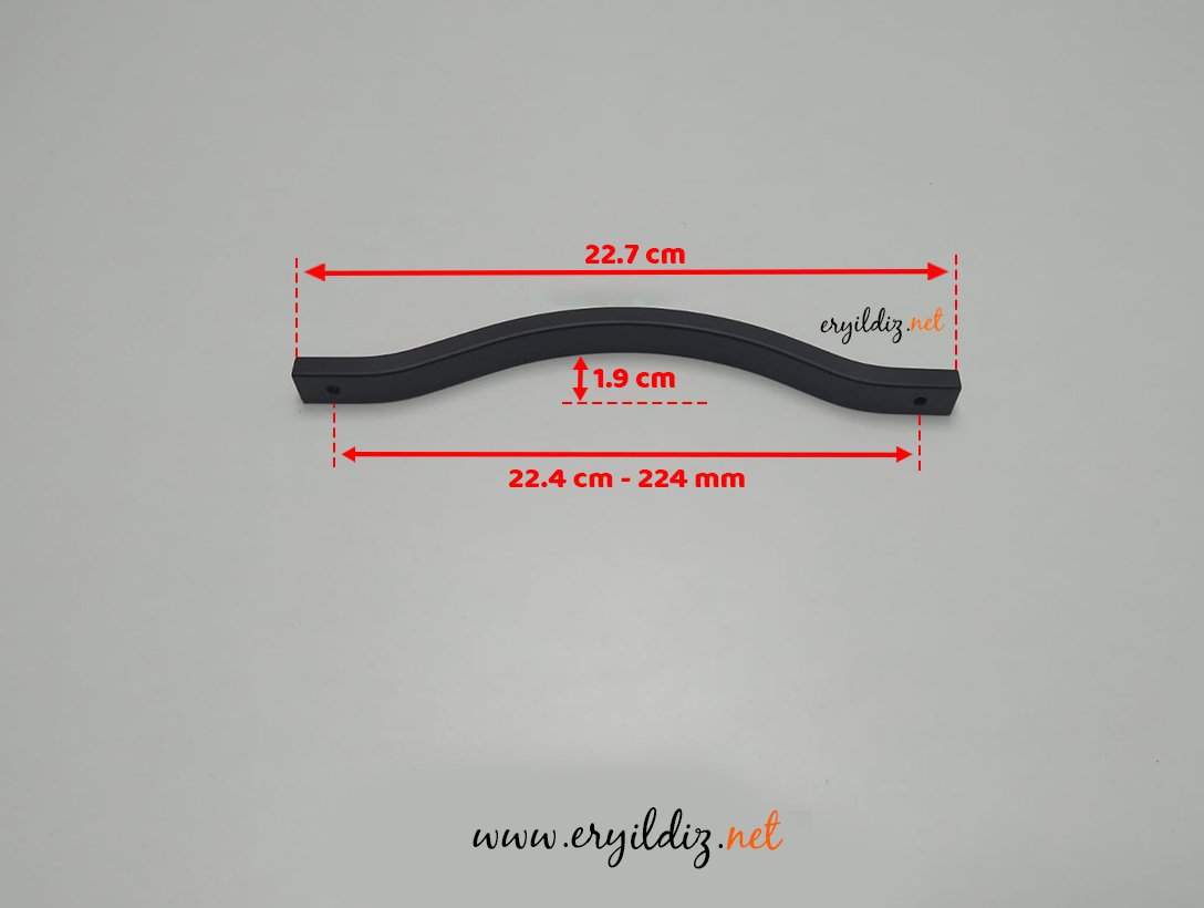May Balabadi Alüminyum Mobilya Kulp Mat Siyah - 224 mm Eryıldız Hırdavat