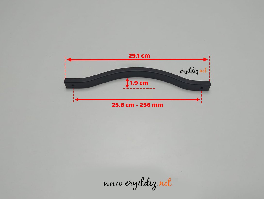 May Balabadi Alüminyum Mobilya Kulp Mat Siyah - 256 mm Eryıldız Hırdavat