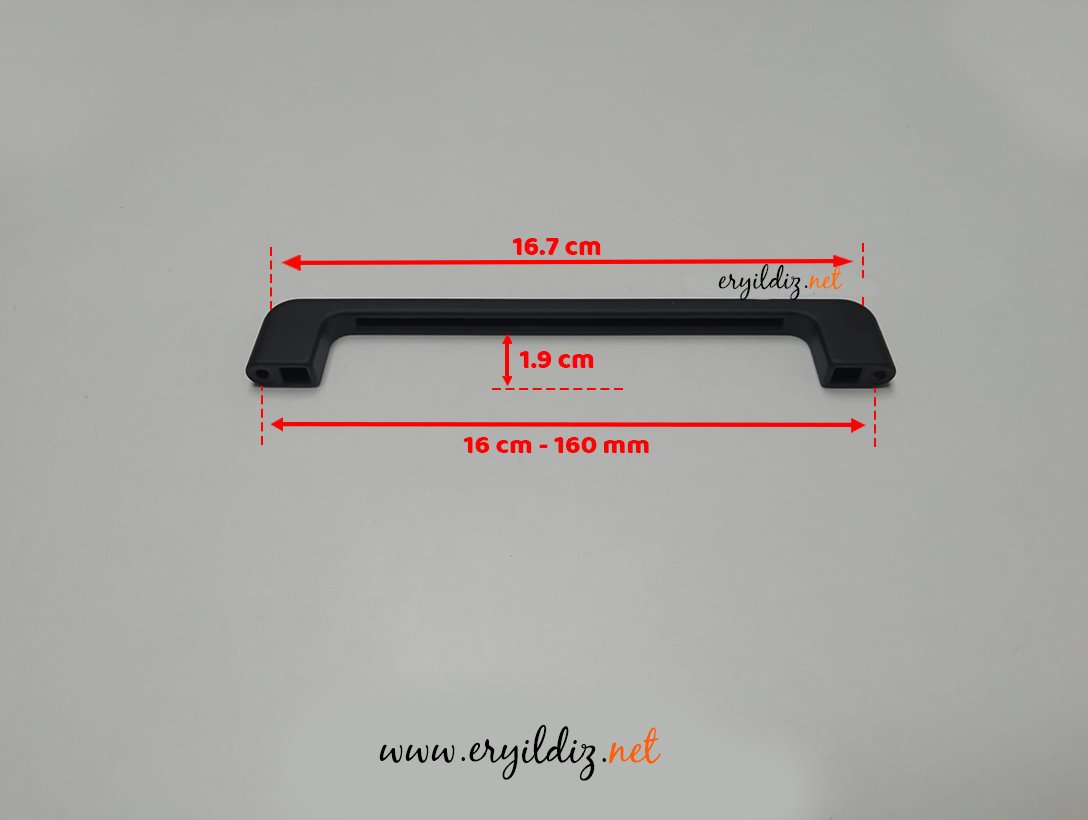 Metax Ilıcalı Mat Siyah Mobilya Kulp 160 mm Eryıldız Hırdavat
