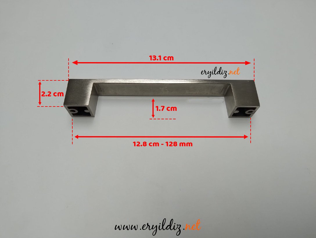 Metax Te Kare Mobilya Kulp İnox 128 mm Eryıldız Hırdavat