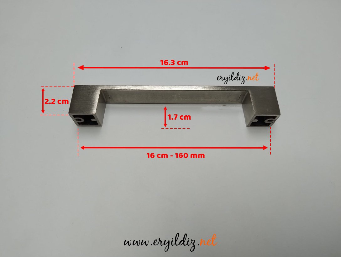 Metax Te Kare Mobilya Kulp İnox 160 mm Eryıldız Hırdavat