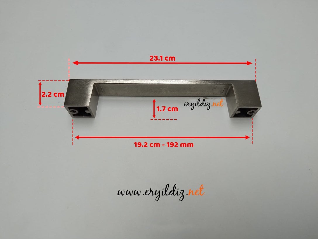 Metax Te Kare Mobilya Kulp İnox 192 mm Eryıldız Hırdavat 