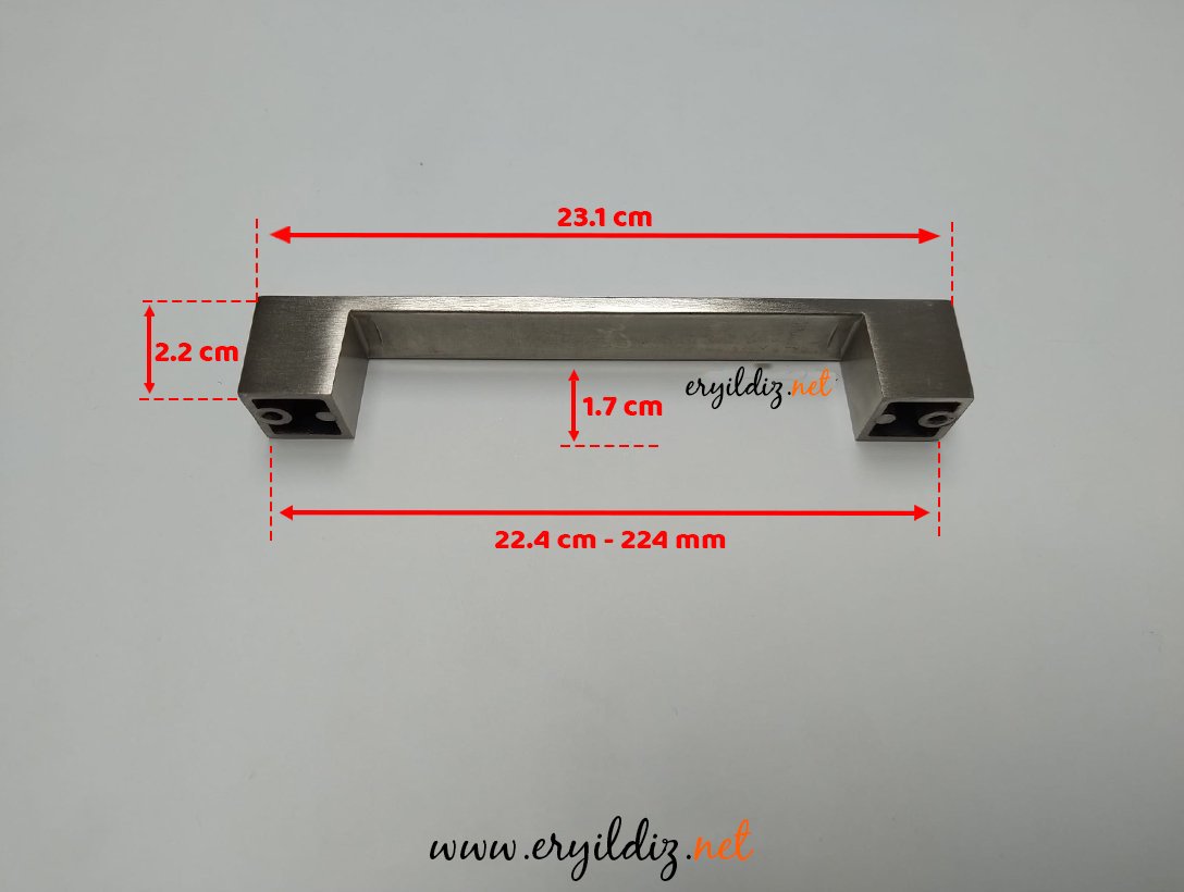 Metax Te Kare Mobilya Kulp İnox 224 mm Eryıldız Hırdavat