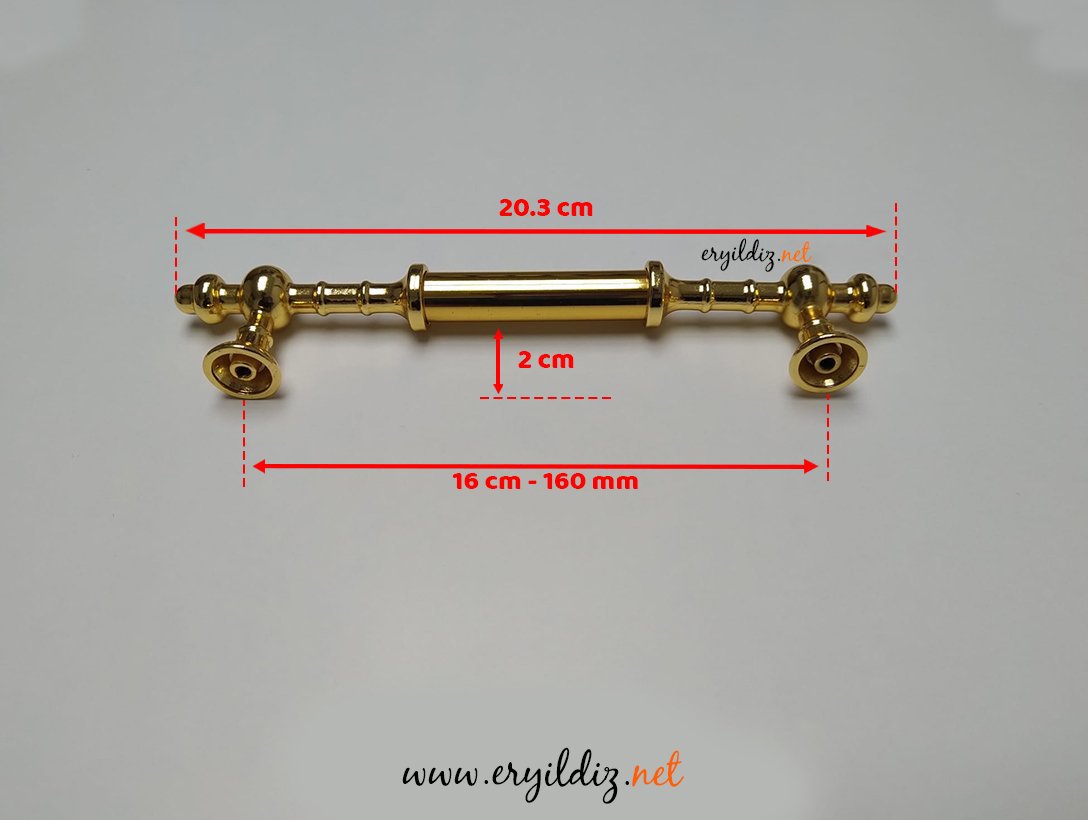 Metax Kadeh Mobilya Kulp Altın Sarısı - 160 mm Eryıldız Hırdavat