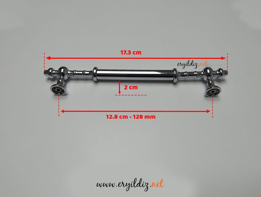 Metax Kadeh Mobilya Kulp Krom - 128 mm Eryıldız Hırdavat