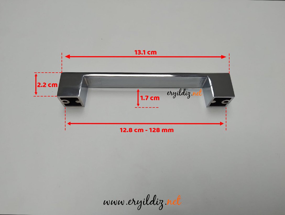 Metax Te Kare Mobilya Kulp Krom -128 mm Eryıldız Hırdavat