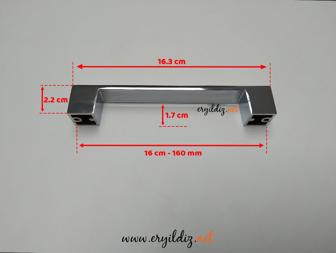 Metax Te Kare Mobilya Kulp Krom -160 mm Eryıldız Hırdavat