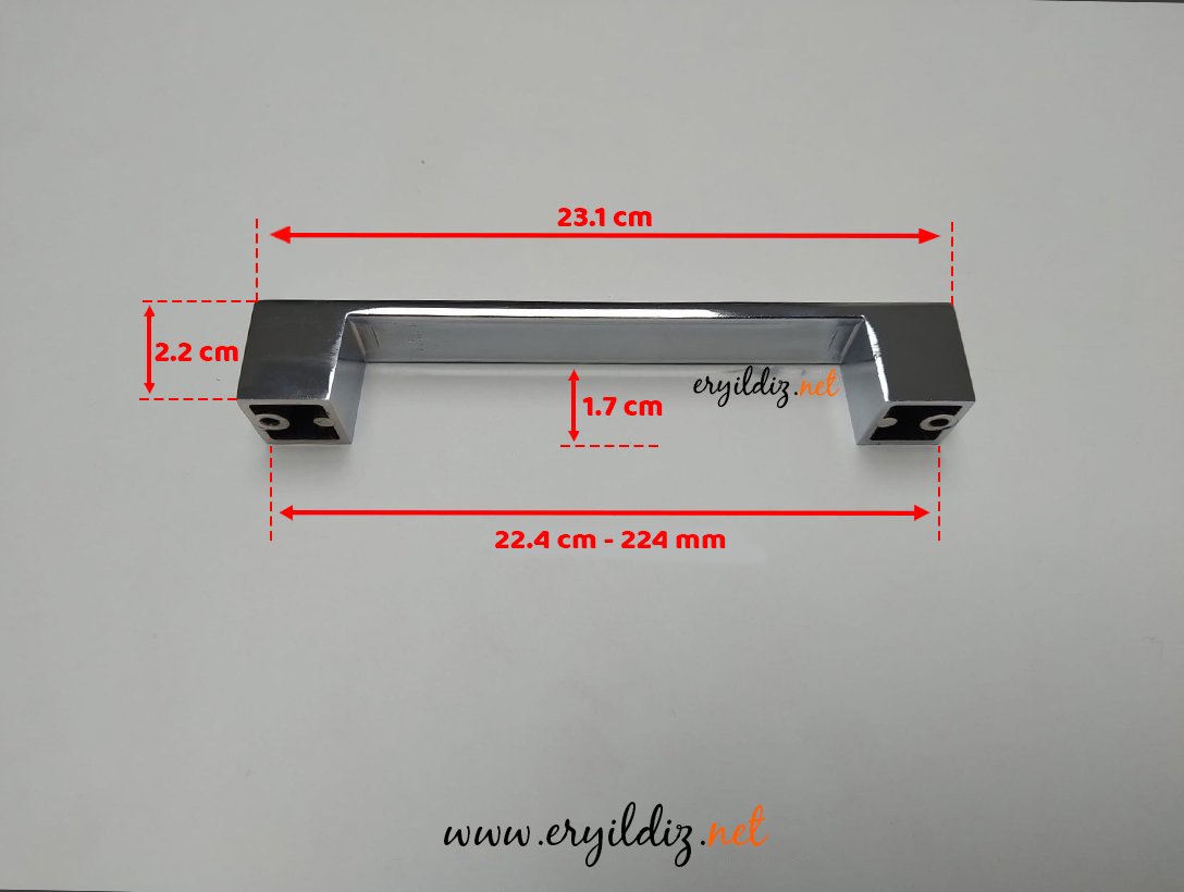 Metax Te Kare Mobilya Kulp Krom -224 mm Eryıldız Hırdavat