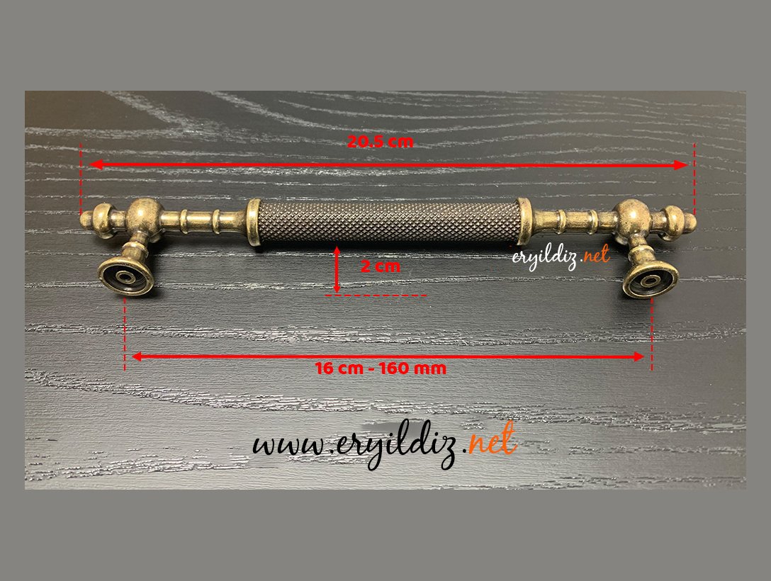 Metax Ladin Mobilya Kulp Antik Sarı - 160 mm Eryıldız Hırdavat