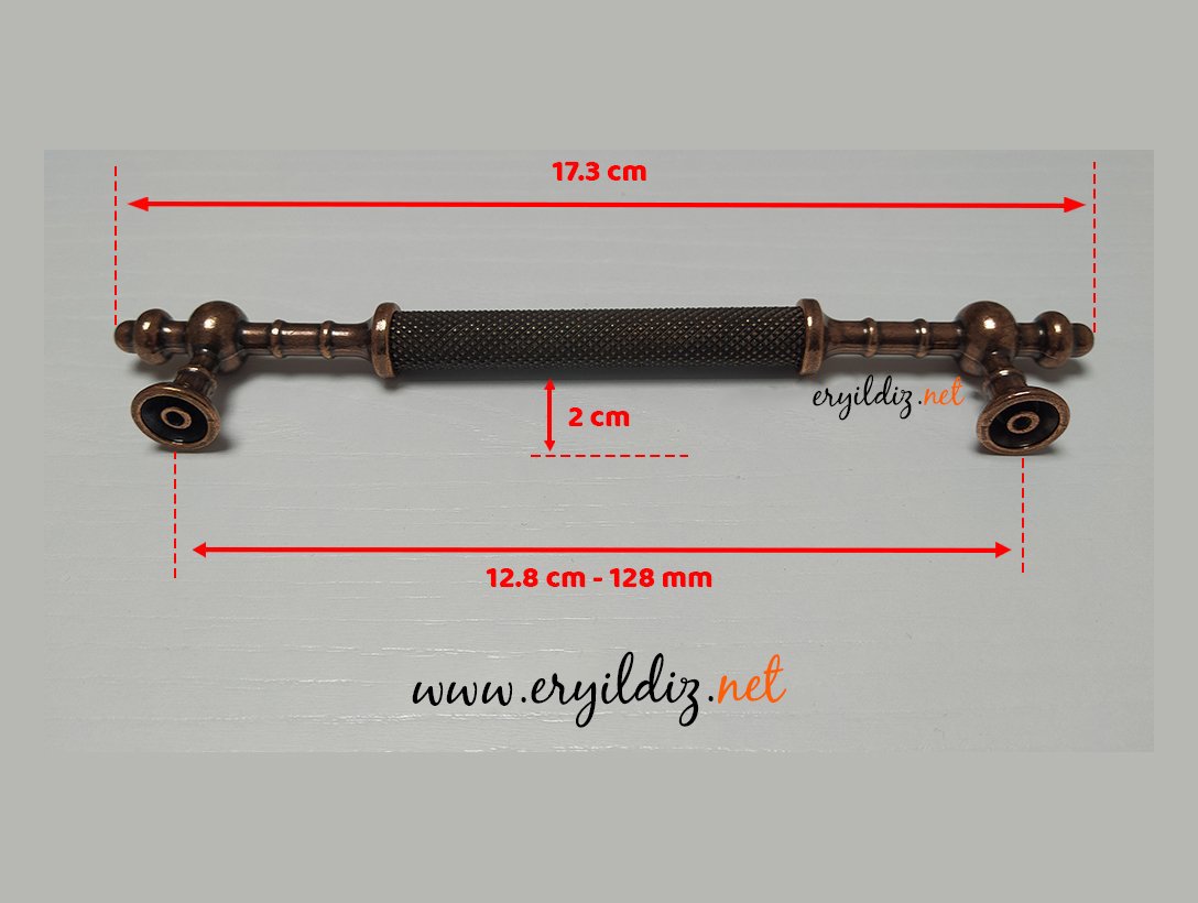 Metax Ladin Mobilya Kulp Antik Bakır - 128 mm Eryıldız Hırdavat