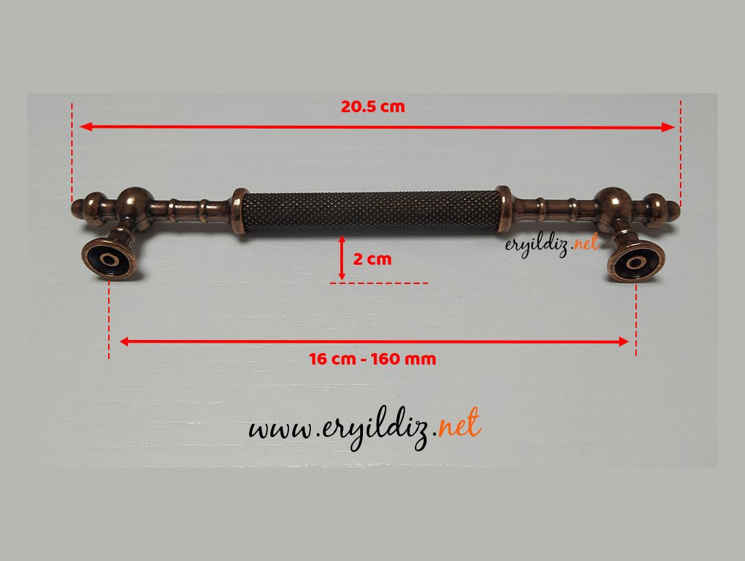 Metax Ladin Mobilya Kulp Antik Bakır - 160 mm Eryıldız Hırdavat
