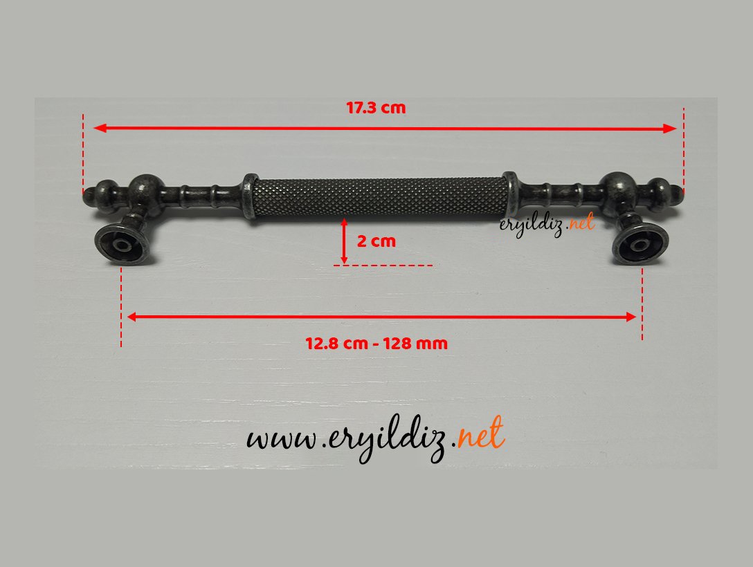 Metax Ladin Mobilya Kulp Antik Gümüş - 128 mm Eryıldız Hırdavat