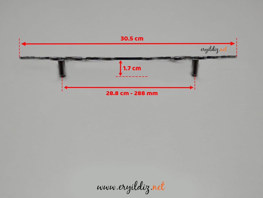 Metax Maça Krom Mobilya Kulp 288 mm Eryıldız Hırdavat