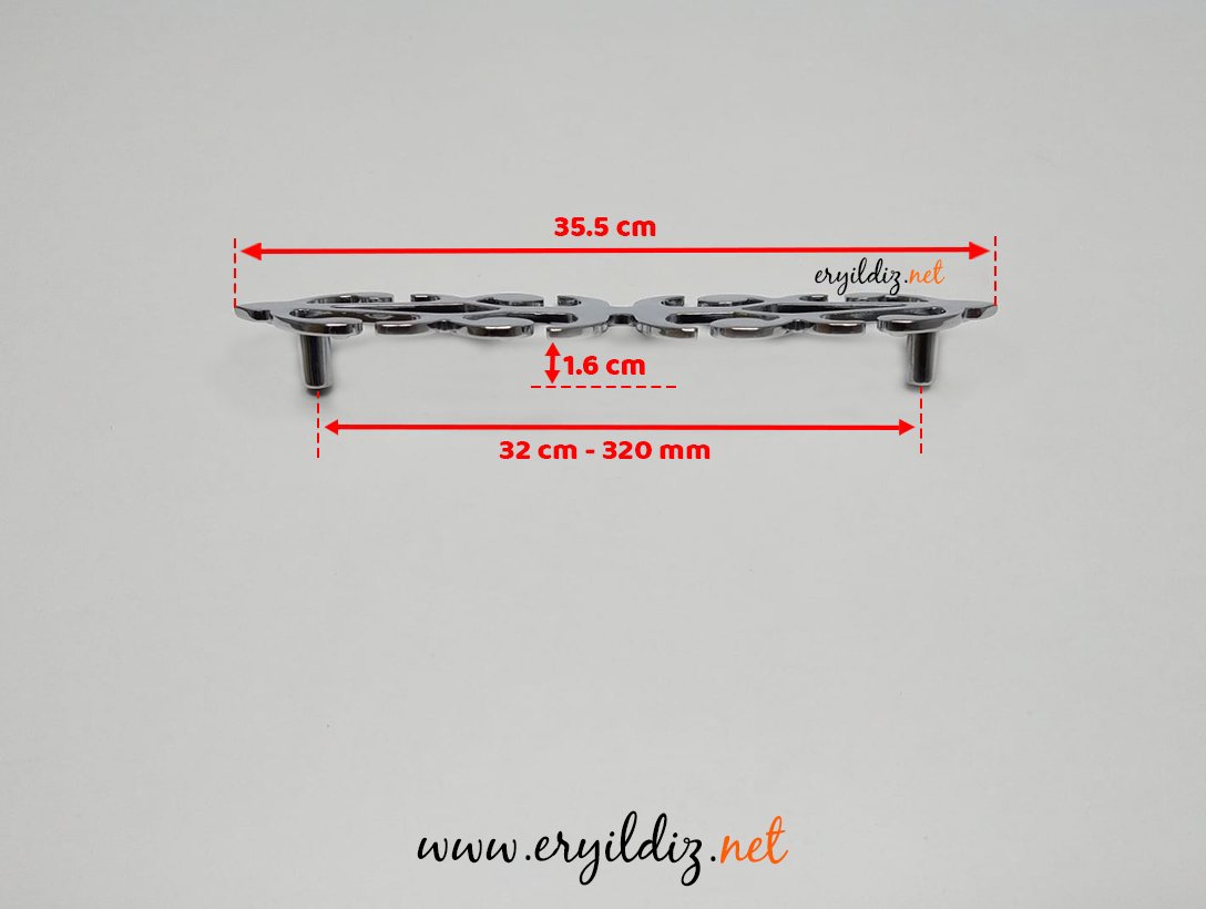 Metax Rena Krom Mobilya Kulp 320 mm Eryıldız Hırdavat