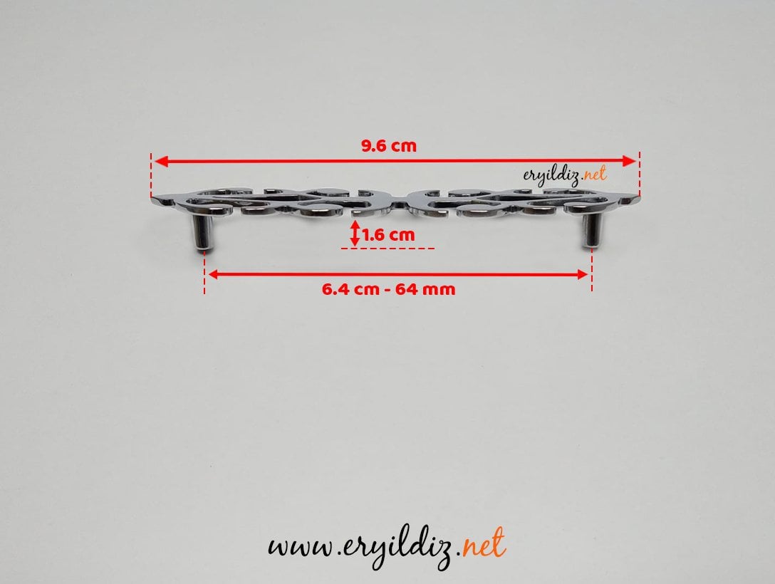 Metax Rena Krom Mobilya Kulp 64 mm Eryıldız Hırdavat