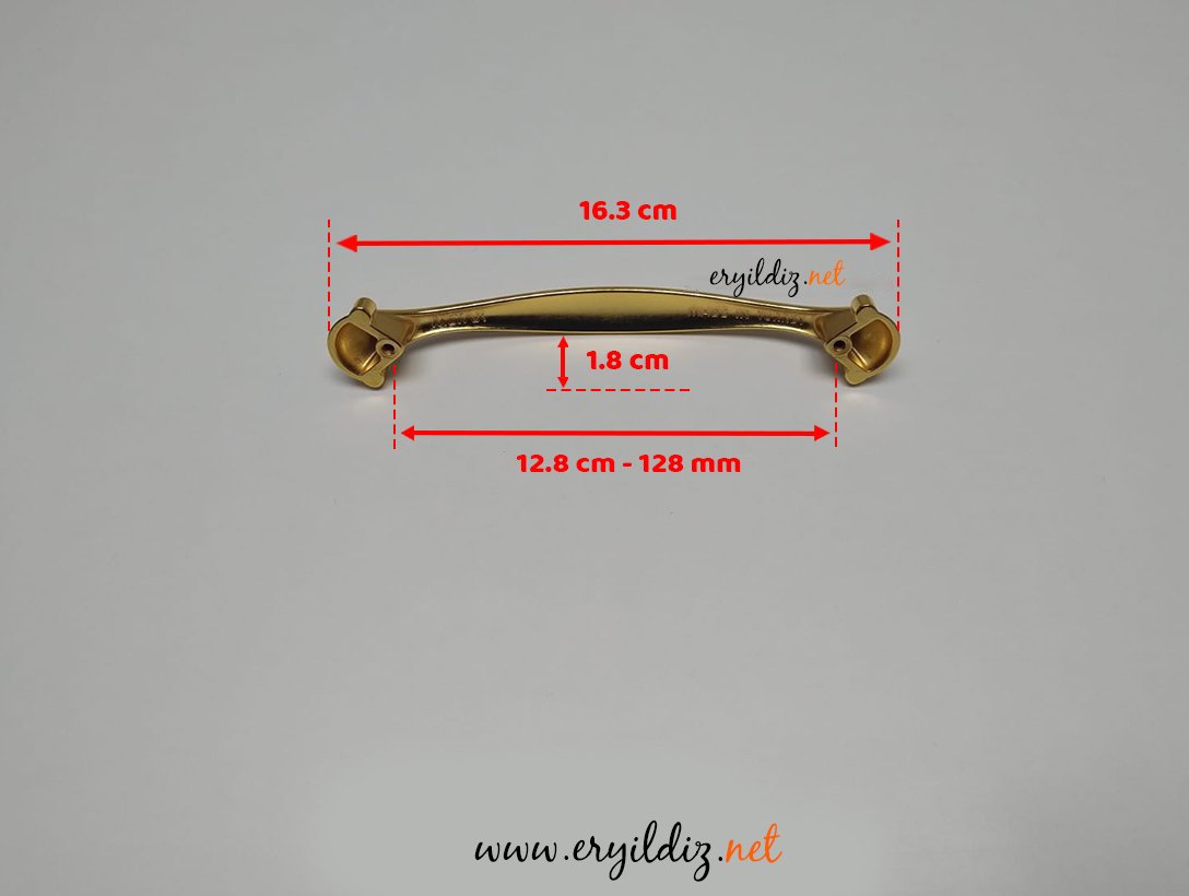 Metax Yeti 128 mm Mobilya Kulp Altın Sarısı Eryıldız Hırdavat