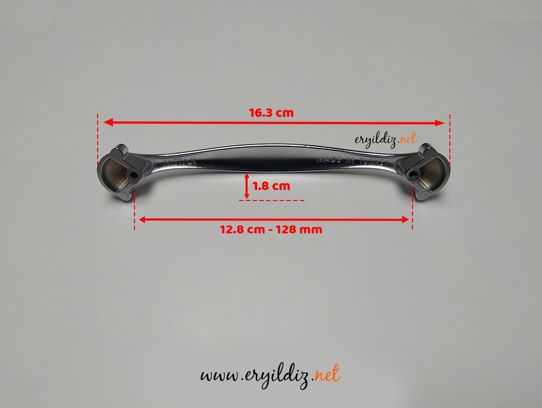 Metax Yeti 128 mm Mobilya Kulp Krom Eryıldız Hırdavat
