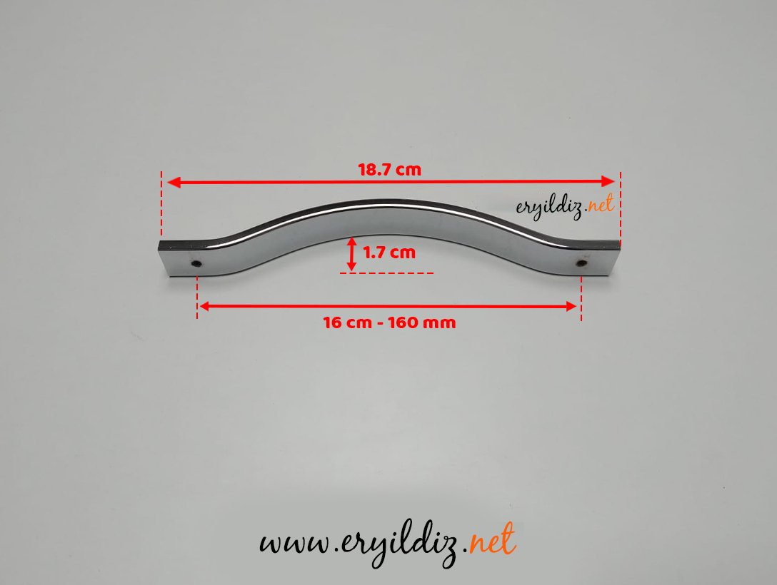 Nobel Palmiye Krom İnox Alüminyum Mobilya Kulp 160 mm Eryıldız Hırdavat