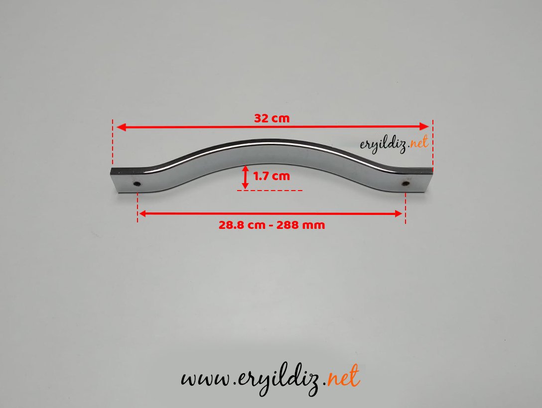 Nobel Palmiye Krom İnox Alüminyum Mobilya Kulp 288 mm Eryıldız Hırdavat