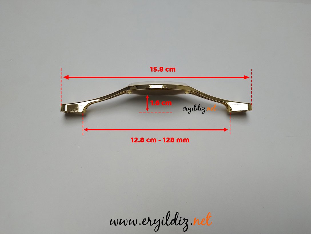 Nobel Yoncalı 128 mm Mobilya Kulp Altın Sarısı Eryıldız Hırdavat
