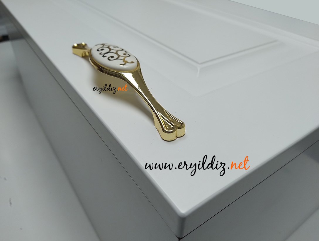 Nobel Yoncalı 128 mm Mobilya Kulp Altın Sarısı Eryıldız Hırdavat