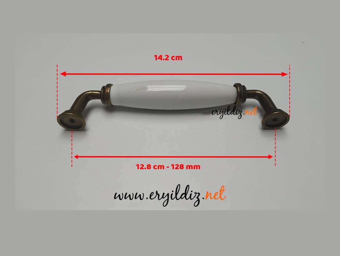 Bilaks Orkide Porselen Antik Sarı Kulp 128 mm Eryıldız Hırdavat 