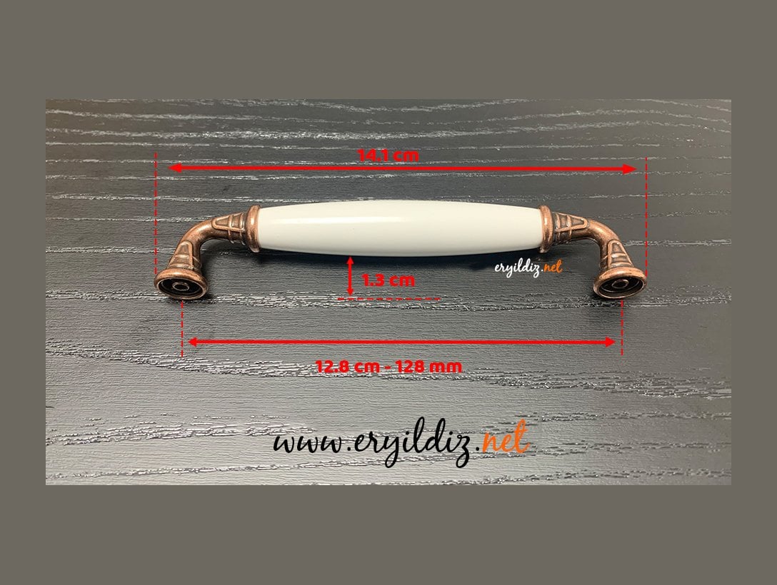 Eymen Polimer Düz Antik Bakır Mobilya Kulp 128 mm Eryıldız Hırdavat