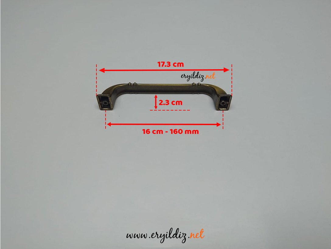 Roma Zamak Mobilya Kulp Antik - 160 mm Eryıldız Hırdavat 