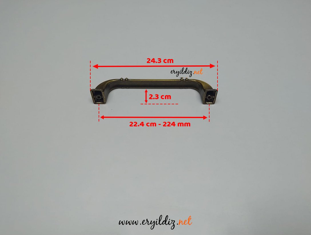 Roma Zamak Mobilya Kulp Antik - 224 mm Eryıldız Hırdavat 