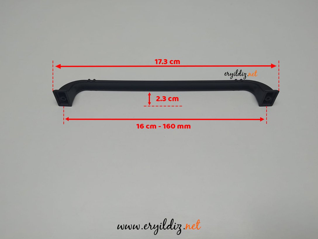 Roma Zamak Mobilya Kulp Siyah - 160 mm Eryıldız Hırdavat 